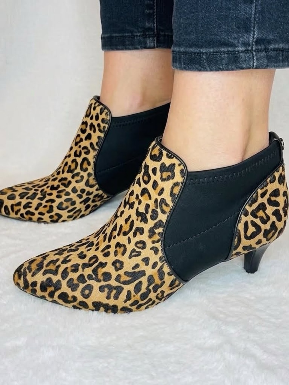 Alfani Hazzel Women's Leopard Print Stretch Step 'N Flex Ankle Bootie Calf 8 M